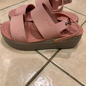 CROCS Women's Blush Pink Platform Sandals